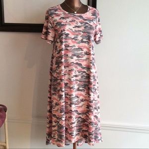 LuLaRoe Dresses - LulaRoe Carly Pink Camo Dress LuLaRoe Dresses - LulaRoe Carly Pink Camo Dress